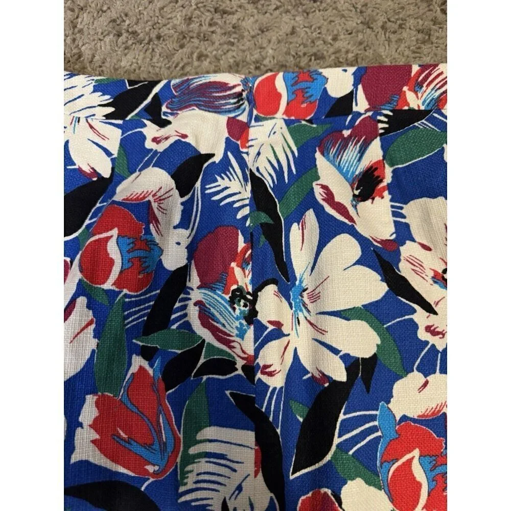 J. CREW Skirt Knee Length Floral Cotton Pencil Skirt Colorful Fun Classic SZ 4